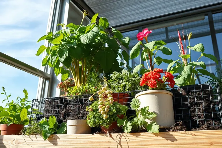 Hochbeet im Garten mit montiertem Wühlmausgitter am Boden und Schutzvorrichtungen gegen Schnecken und Katzen
